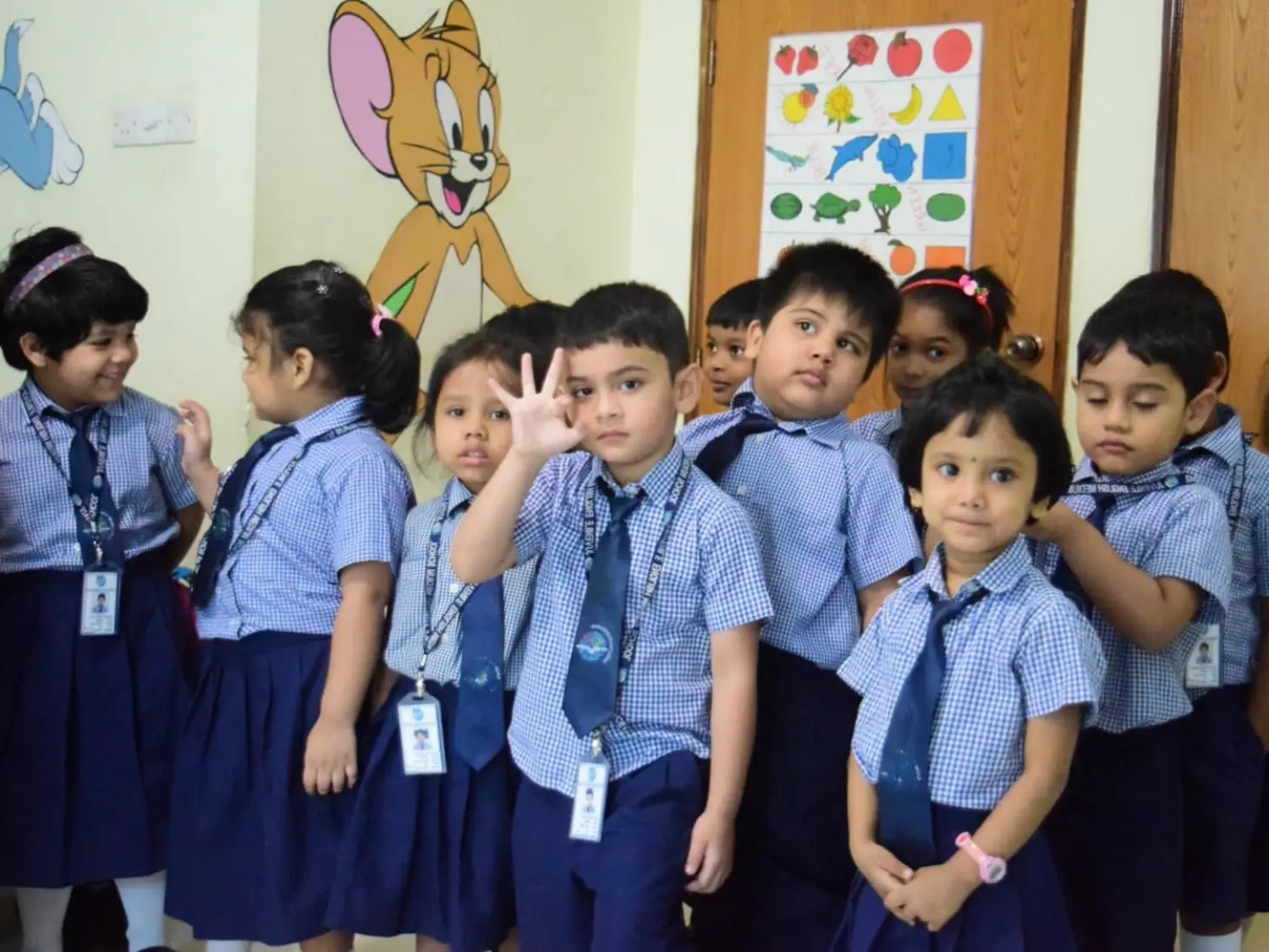 Young children in playgroup at Juvenile English Medium School, engaging in interactive and play-based learning activities